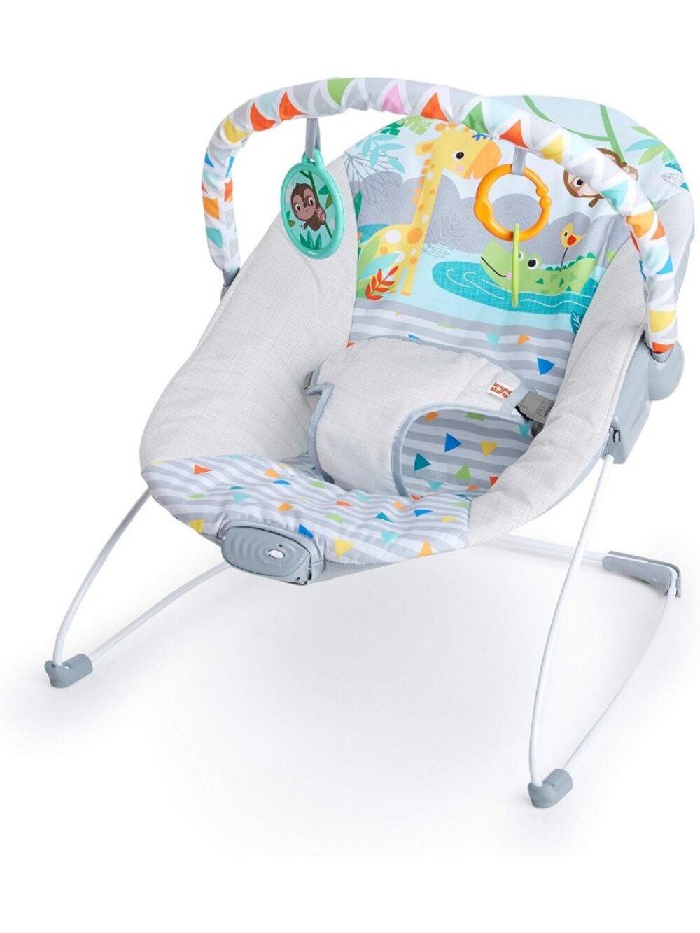 Cozy Baby Bouncer with Soothing Vibrations, Removable Toy Bar & Nonslip Feet